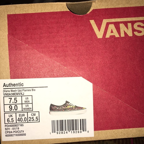 Vans Authentic Flames Sneakers Womens 10 NWT - Picture 6 of 6